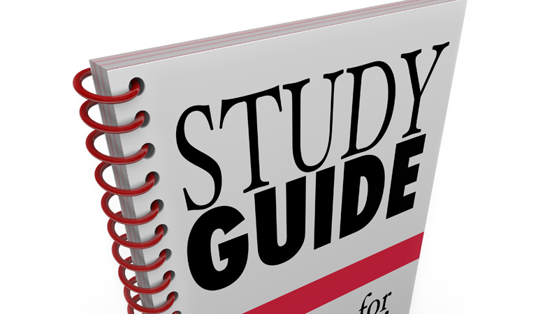 Image of a book with a title of study guide